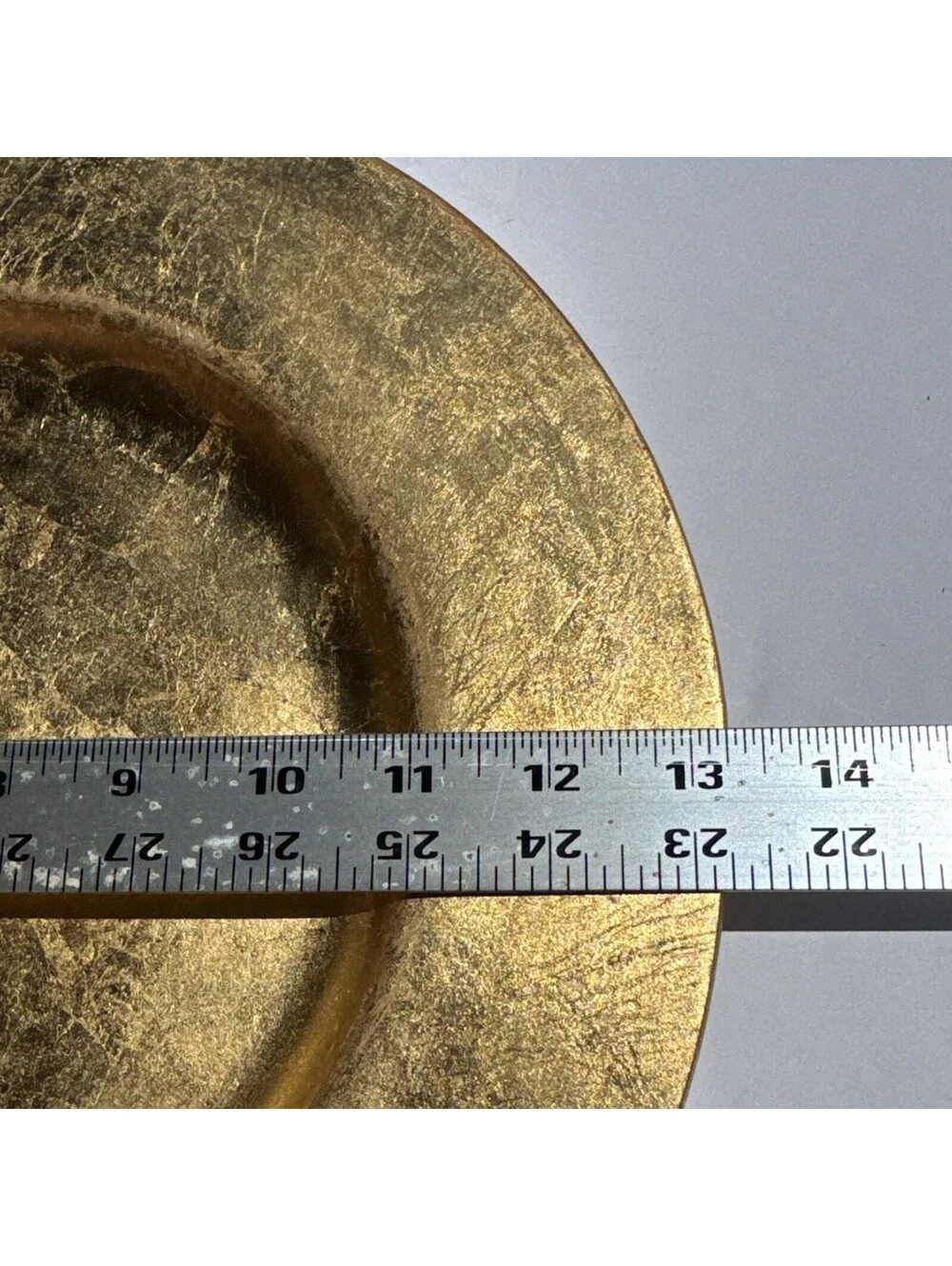 Pier 1 Imports VTG Gold Leaf Ceramic Charger Plate 13.5” Italy Set of 4 Holidays
